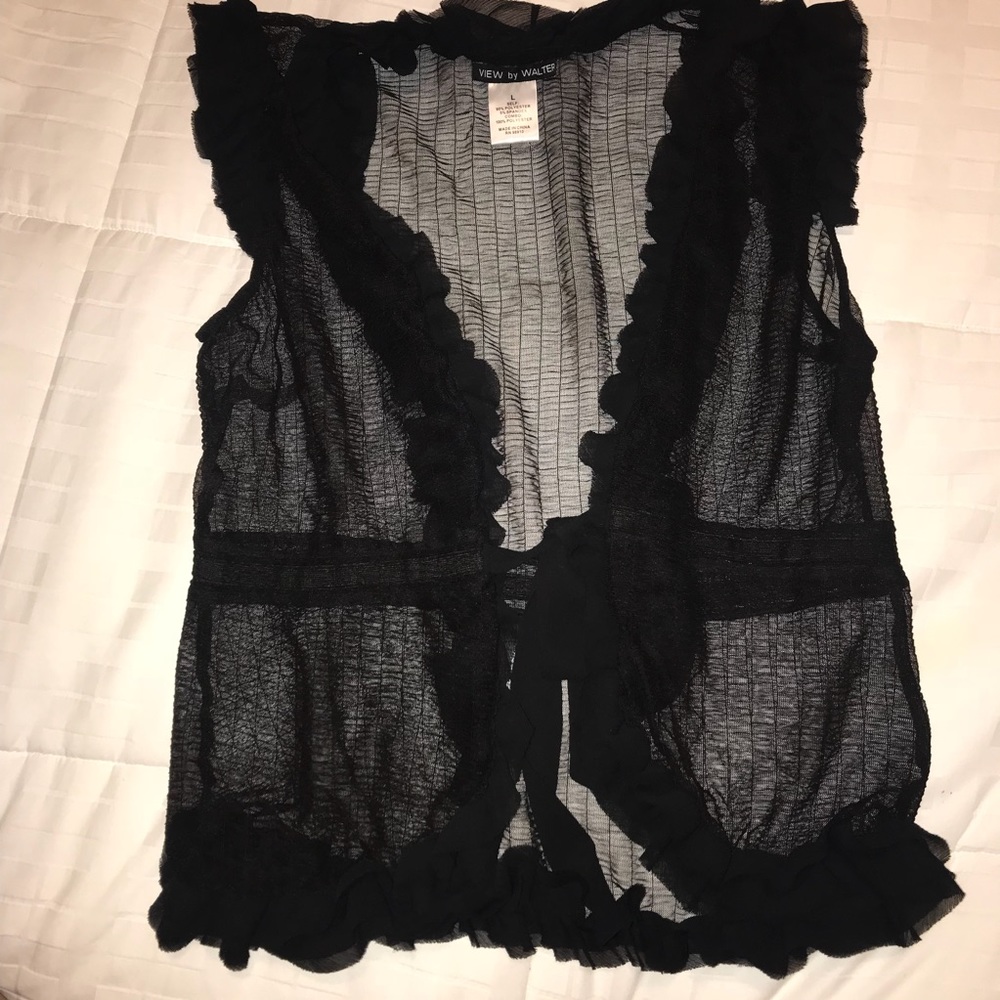 See Through Black Vest